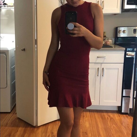 ✨ Frill Hem Rib Knit Tank Dress✨ - Picture 5 of 8